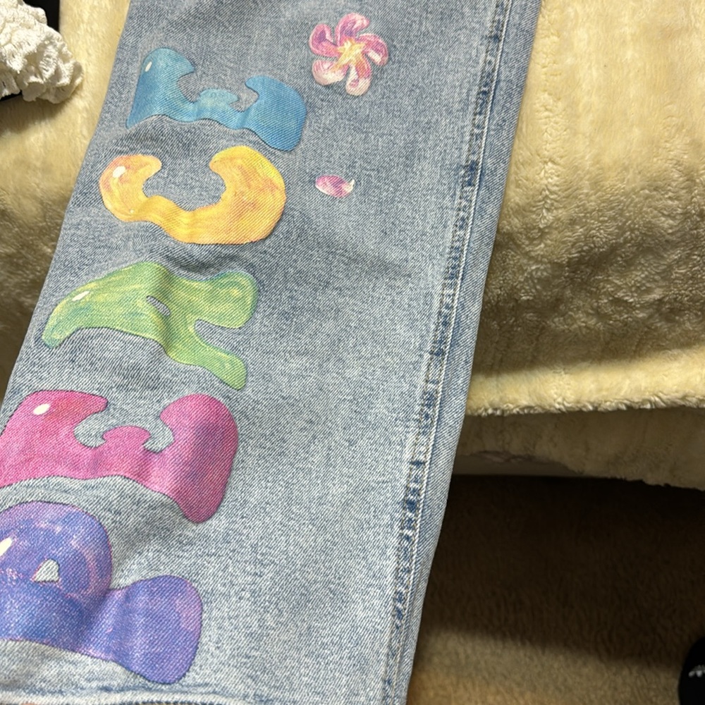 Wild fable highrise painted denim Dad jeans - Picture 3 of 6